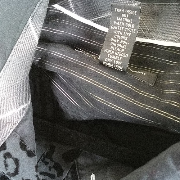 INC Black and Velvety Animal Print Top - Picture 4 of 6